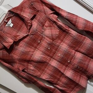 CJ Banks M plaid shirt
